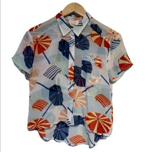 Quicksilver Sheer Blouse with Umbrella Print XS